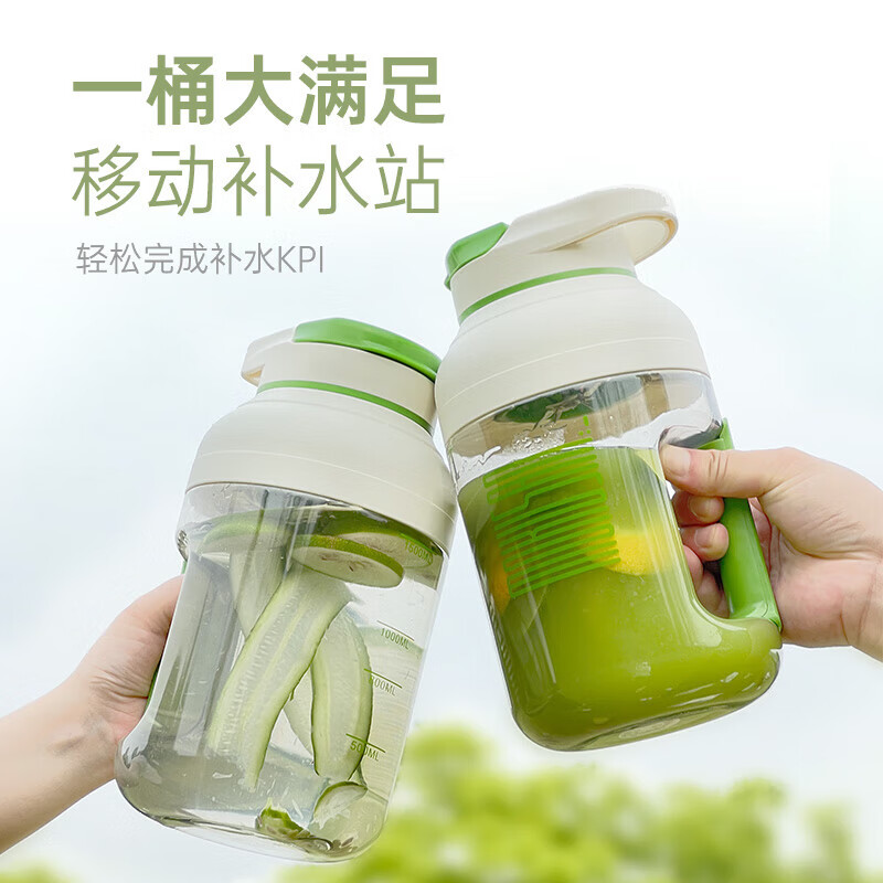 Michael Cool Germany 2025 New Wireless Juicer Portable Home Large Capacity Fully Automatic Juice Machine Ton-ton Bucket Juicing Cup Fast, Convenient and Easy to Crush Ice Fresh Green 1500ML One Cup and One Cover 14-Blade Blade