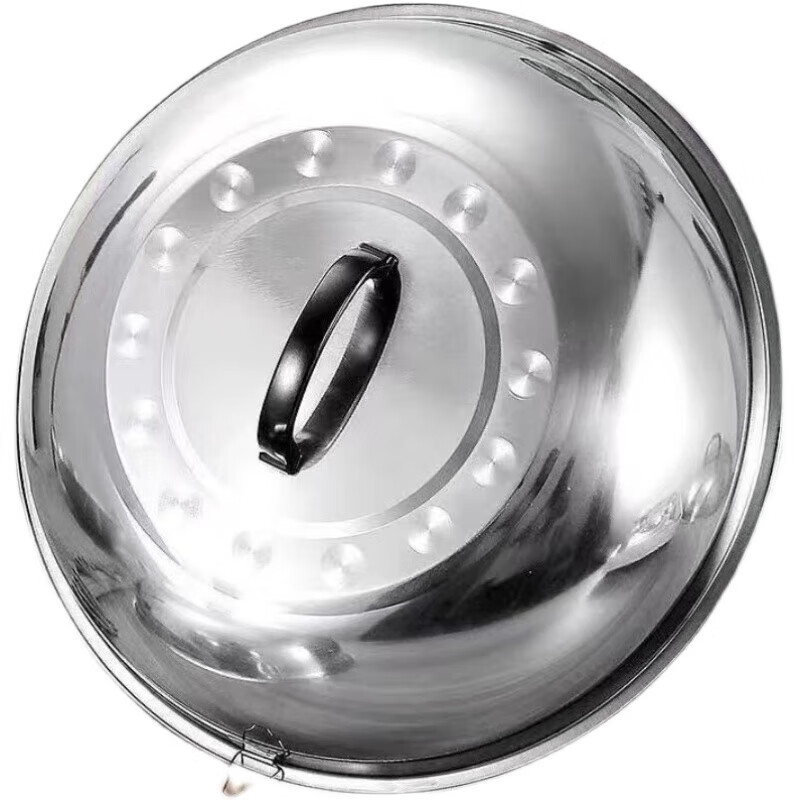 Fat Donglai pure 304 stainless steel pot lid heightening rural wok lid household pot lid heightening series food grade thickening--34cm with ears
