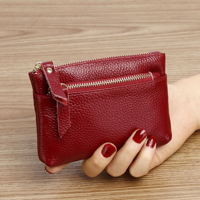 Ye Yuzhen Soft Leather Coin Purse Women's Mini Soft Leather Mother's Zipper Key Thin Small Wallet Coin Small Coin Bag Lotus Purple Standard Edition Affordable