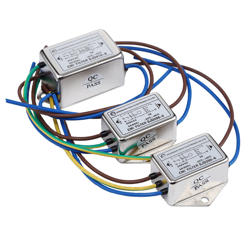 Saiji power filter SJD200 210 single-phase AC 220V low-pass anti-interference purification universal 3A6A10A20A SJD200-1A filter