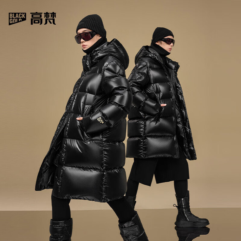 Govan Lu Yuxiao Black Gold Goose Down Jacket Pioneer 5.0 Six-Gate Uniform Style for Men and Women 25 Years New Puff Down Jacket Black M