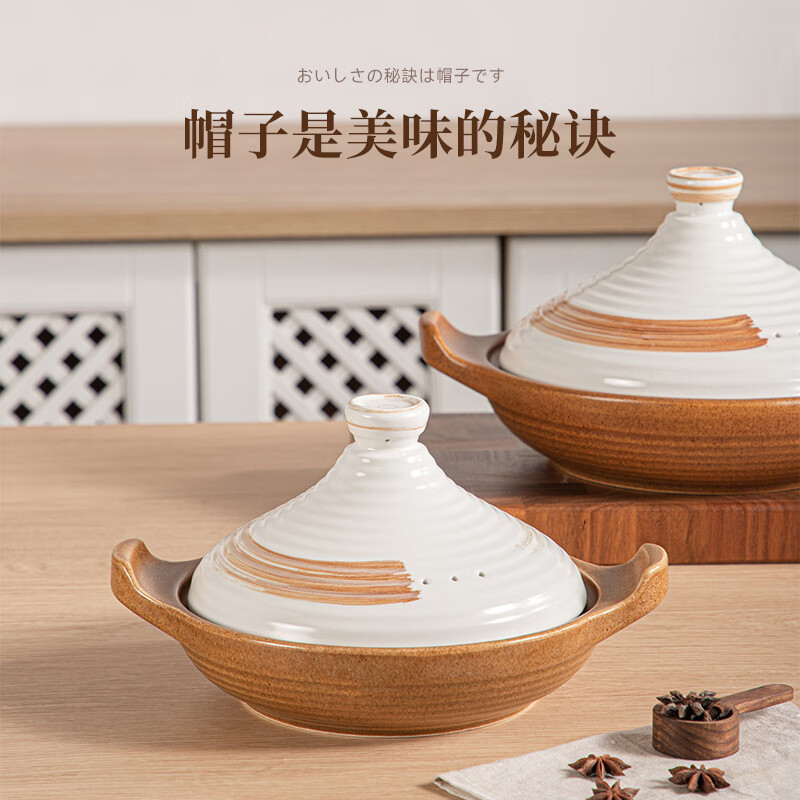 Igasa-yaki tagine casserole clay pot rice pot, high temperature resistant ceramic pot, dry-burning non-cracking 0-coated clay pot, Igasa-yaki anti-stick tagine pot (260ML) 260ml