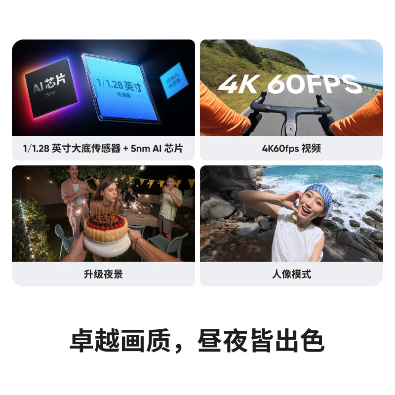 New Product GO Ultra Flagship Image Pocket Camera 4K Sports Camera Vlog Cycling Running Parent-Child Parent-Child Pro Set Standard Edition Smart White