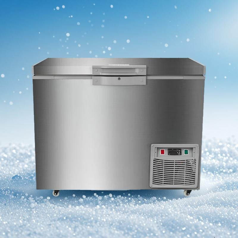 HAOYOM ultra-low temperature freezer - 60 degrees quick-frozen deep-freezing seafood freezer stainless steel commercial large-capacity salmon and tuna freezer refrigerator for fishing boats - 65 degrees below zero 318 liters full copper tube -25 ~-65 adjustable
