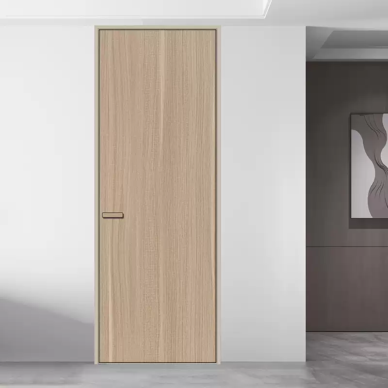 Pupan extremely narrow frame aluminum wooden door high-end home decoration cream style exterior flat interior opening paint-free bedroom door indoor all-aluminum room can be upgraded according to different usage scenarios