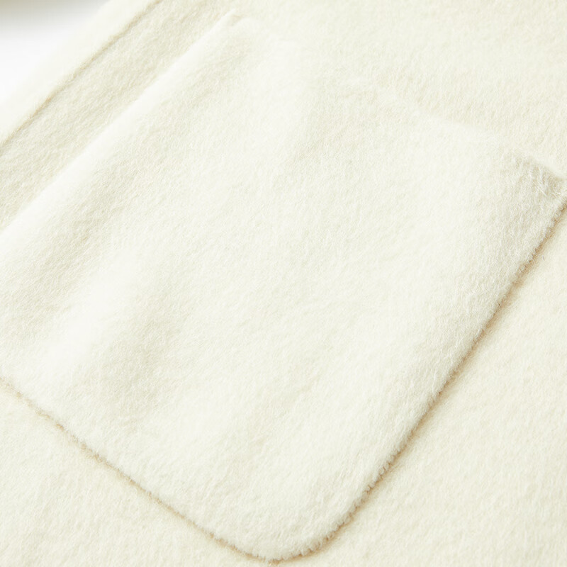 Xiangying wool + camel wool double-sided wool coat for women 2025 winter new white woolen coat Lubai M 160/84A/95-110 catties