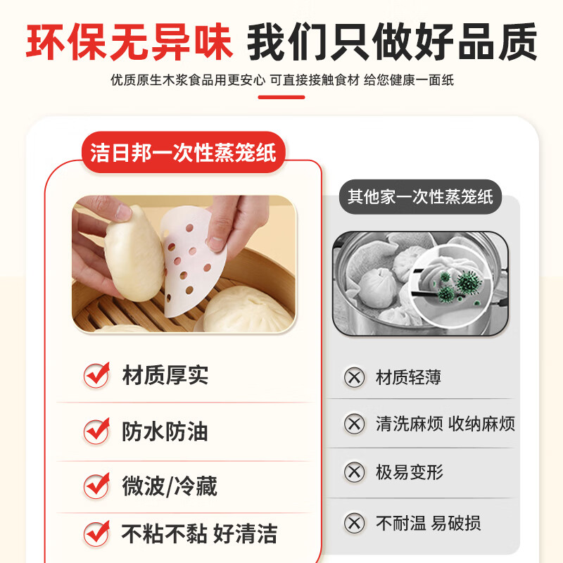 Jie Ribang disposable household steamer paper steamed buns pad drawer steamer steamed buns non-stick bread paper tray baking 9cm 400 sheets