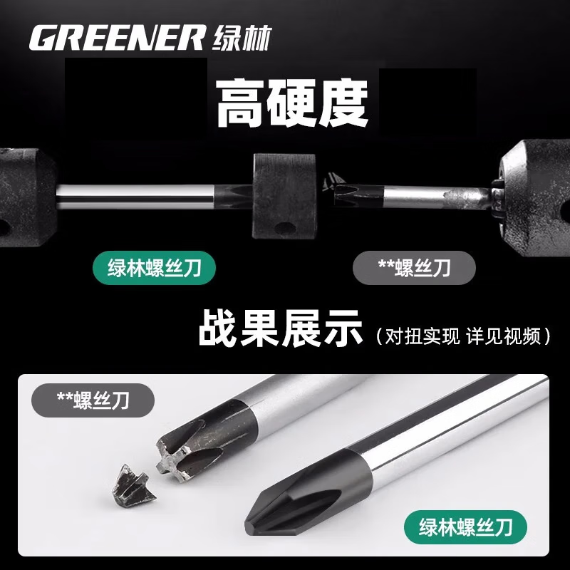 GREENER screwdriver 5x100mm cross-shaped industrial grade household strong magnetic screwdriver tool set super hard screwdriver
