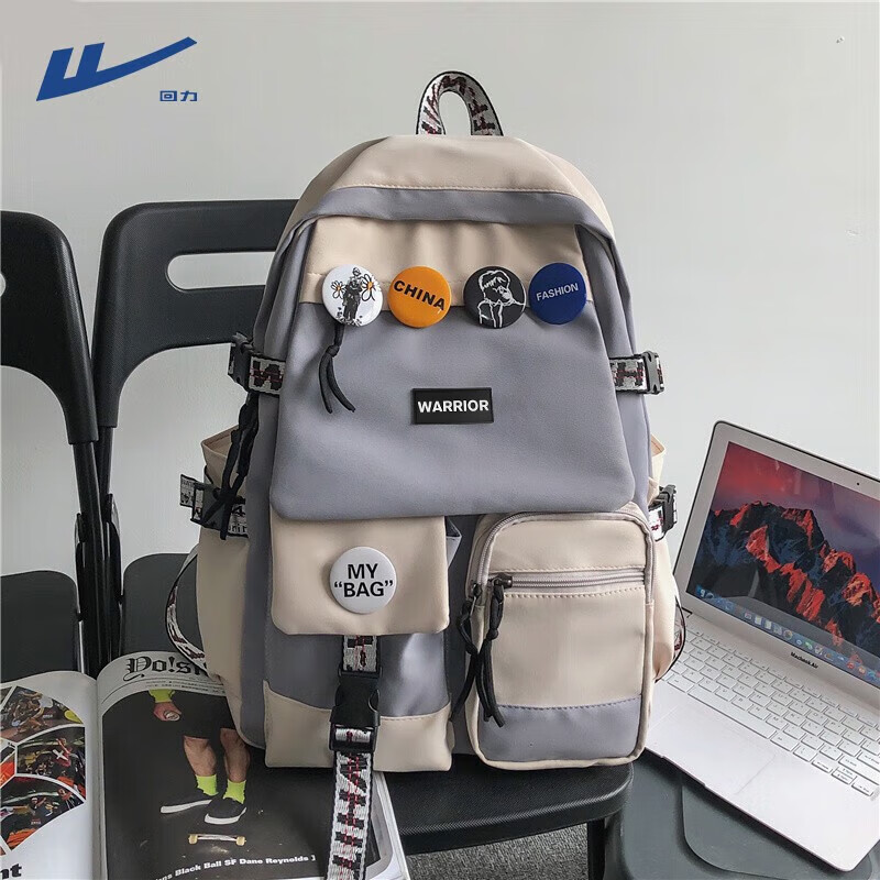 Backpack for men, simple and versatile, large-capacity schoolbag, travel backpack, junior high school student, high school student, computer bag for men