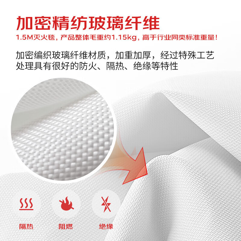 JIANGUAN fire blanket fire blanket national fire standard certified high-rise emergency fiberglass escape blanket 1*1 meter