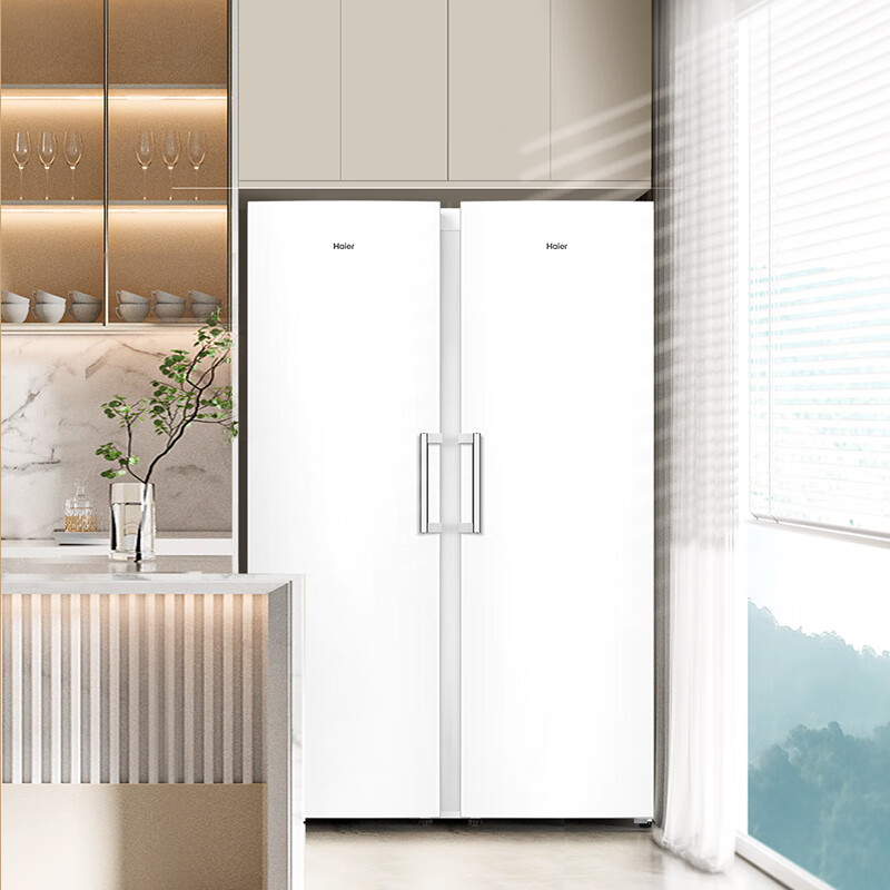 Haier Mailang series + Xiaohonghua series 152/180/210/242/290/335L single temperature vertical household freezer air-cooled electronic temperature control deep cooling quick freezing 1st level energy efficiency 335L Xiaohonghua series ice white | first level dual frequency conversion