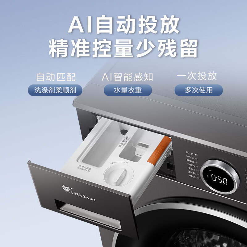 LittleSwan drum washing machine fully automatic home 10KG water cube TG10V628PLUS trade-in national subsidy JD.com self-operated underwear washing first-level energy efficiency