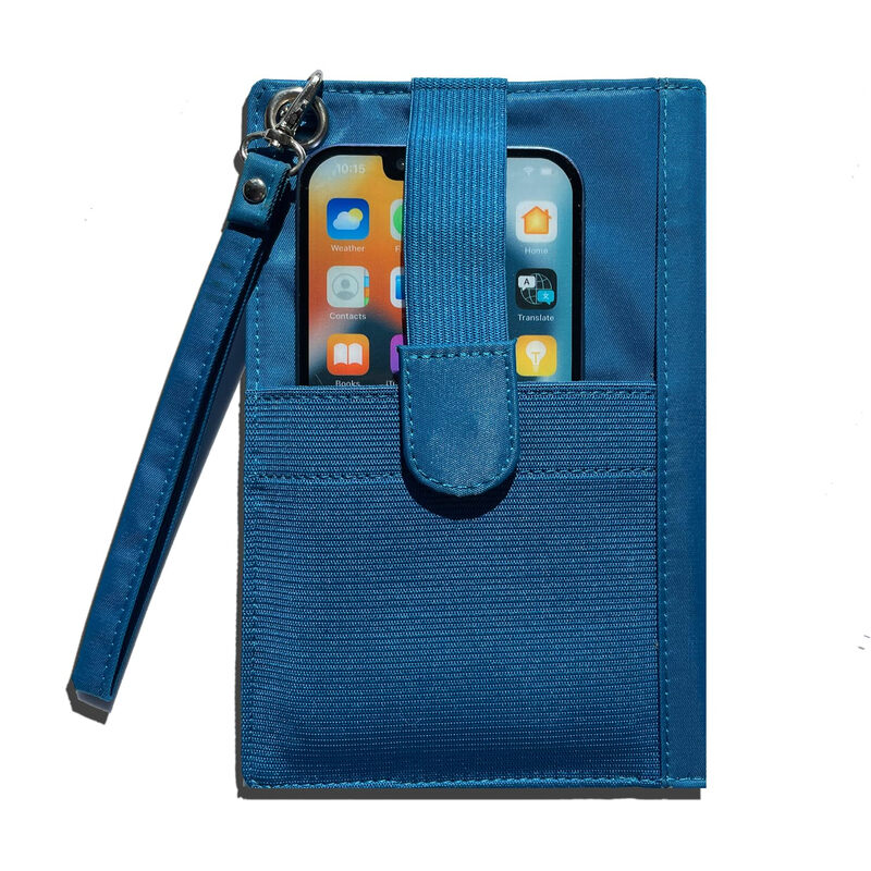Big Skinny Women's Plus Size myPhone Folding Wallet Ocean Blue 0.64cm*10cm*19cm