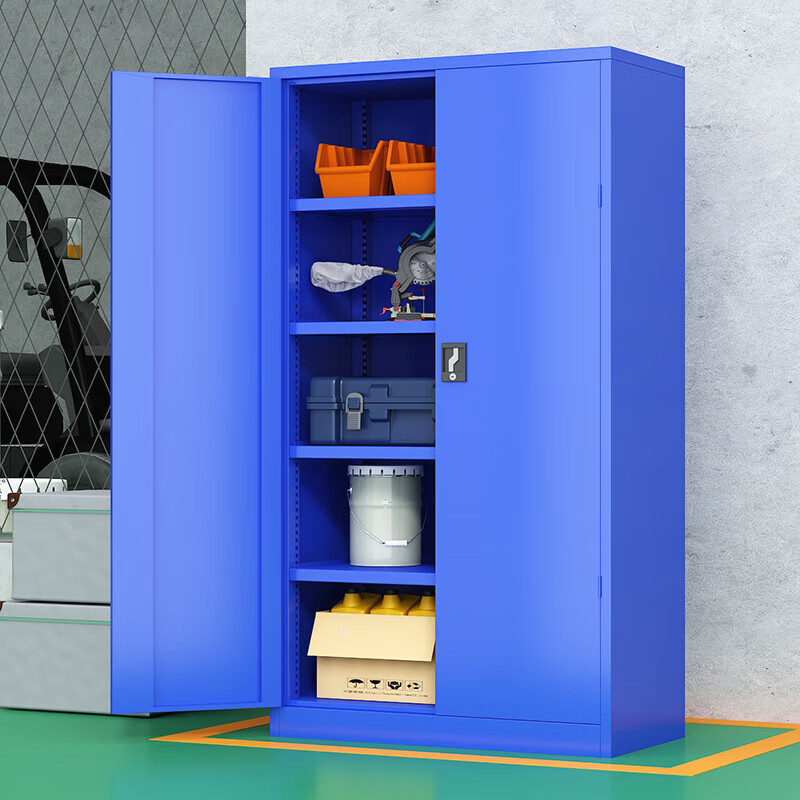 Baigang heavy tool cabinet workshop multi-layer hardware accessories storage cabinet repair iron cabinet factory finishing cabinet blue inner four panels BG-GJ-1156
