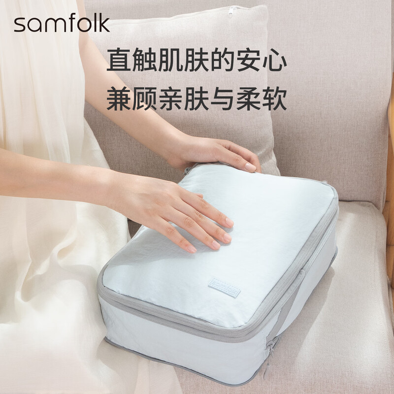 Samfolk Travel Storage Bag Suitcase Clothes Compression Packing Organizing Storage Bag Business Travel 6-piece Set Blue
