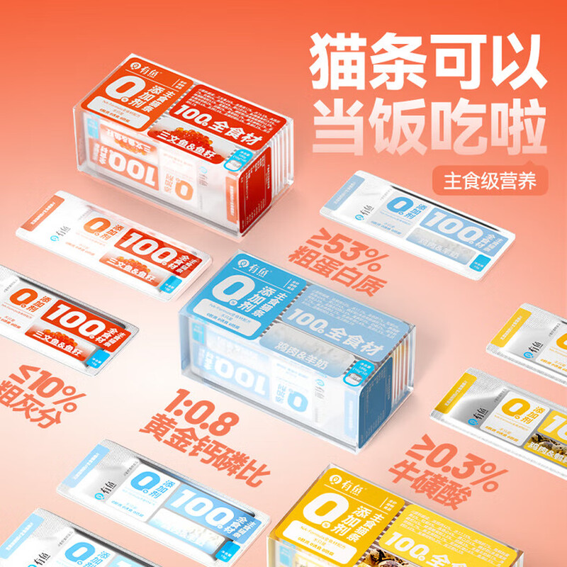 Staple food cat strips, chicken & goat milk flavor with fish and zero additives 10g*10 cat nutritional snacks January 27