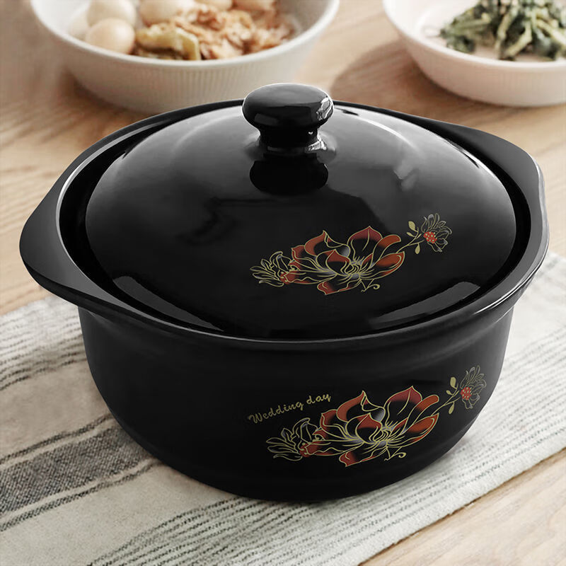 Tirona ceramic casserole casserole stew pot household gas large-capacity casserole ceramic pot special soup soup open flame high temperature resistance unglazed 4-6 people 4000ml