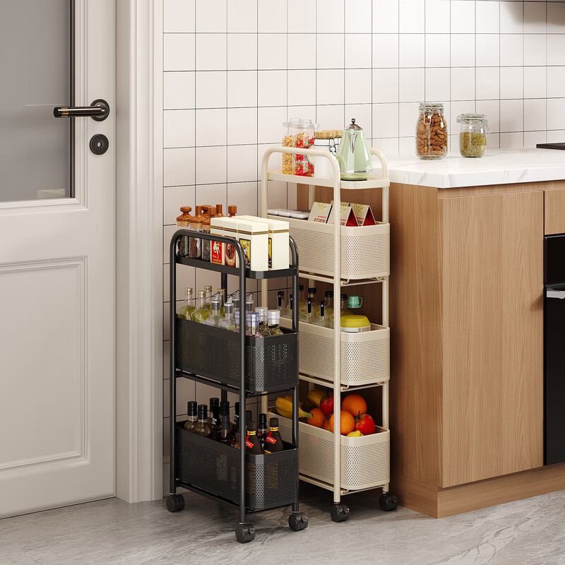 CHUSHIYOU kitchen sandwich rack floor-standing shelf refrigerator bathroom bathroom multi-layer trolley pull-out storage storage cabinet