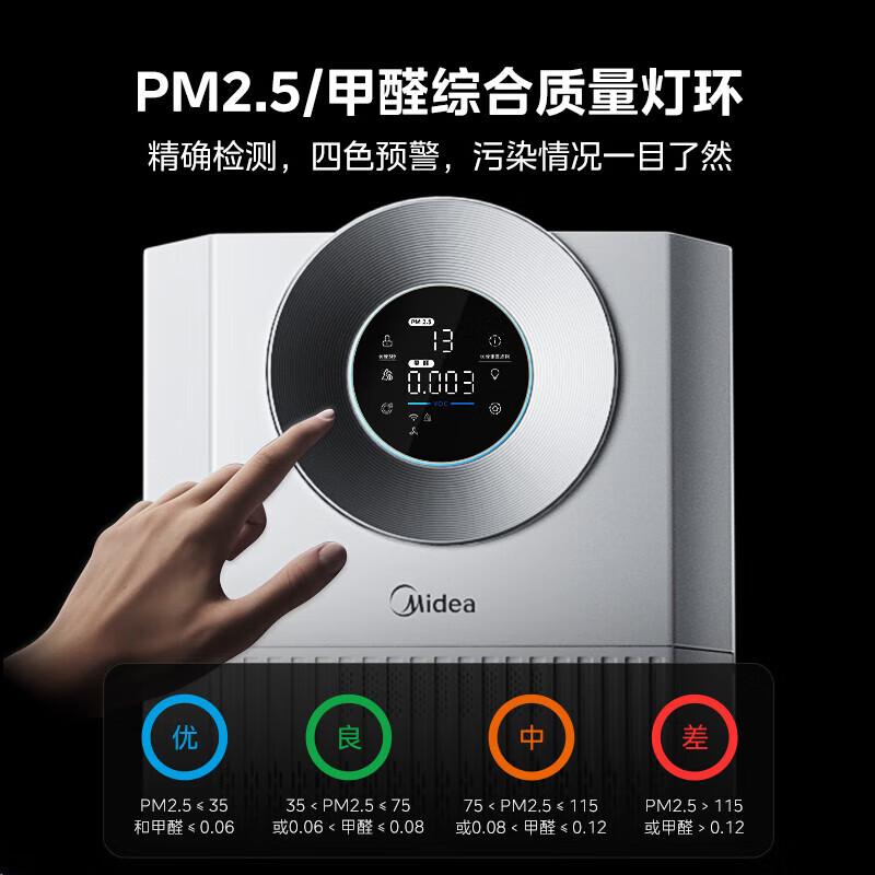 Midea pet air purifier absorbs cat hair and removes allergens, cat and dog deodorizer, cat hair purifier sterilizes, disinfects and removes odors, high-end flagship pet T1000 Lite