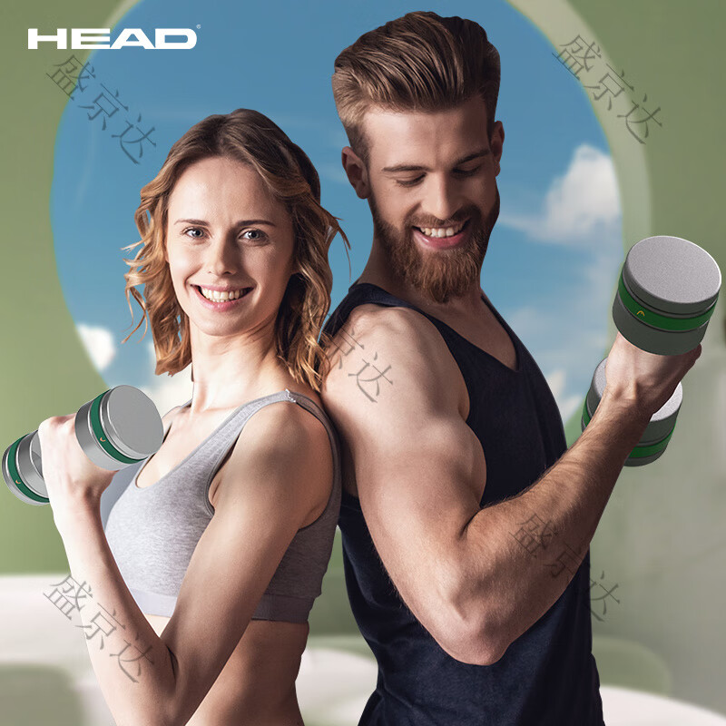 HEAD Hyde adjustable dumbbell electroplating male and female fitness home equipment dormitory heavy training combination set Silver Charm__Adjustable Combination__10kg*2