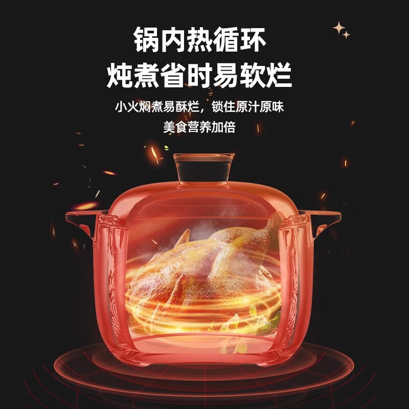 Kim's sister-in-law (KSISE) casserole soup, medicine, stewed rice, stew pot, health soup pot, ceramic household dry-burning non-cracking high temperature resistant gas 4L
