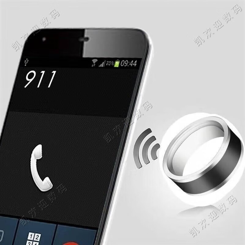 Super Jingshen smart ring, call reminder, black technology access card, multi-functional men's trendy Internet celebrity style nfc finger ring, fashionable NFC smart version, size 12, 70mm circumference