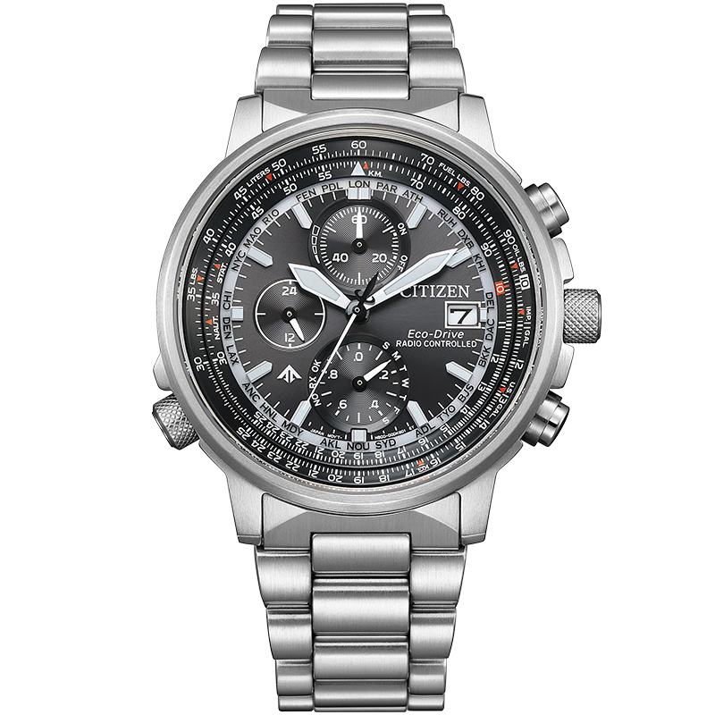 CITIZEN watch men's Japanese and Korean watch light kinetic energy radio wave date display steel belt fashionable boyfriend gift AT8300-58E