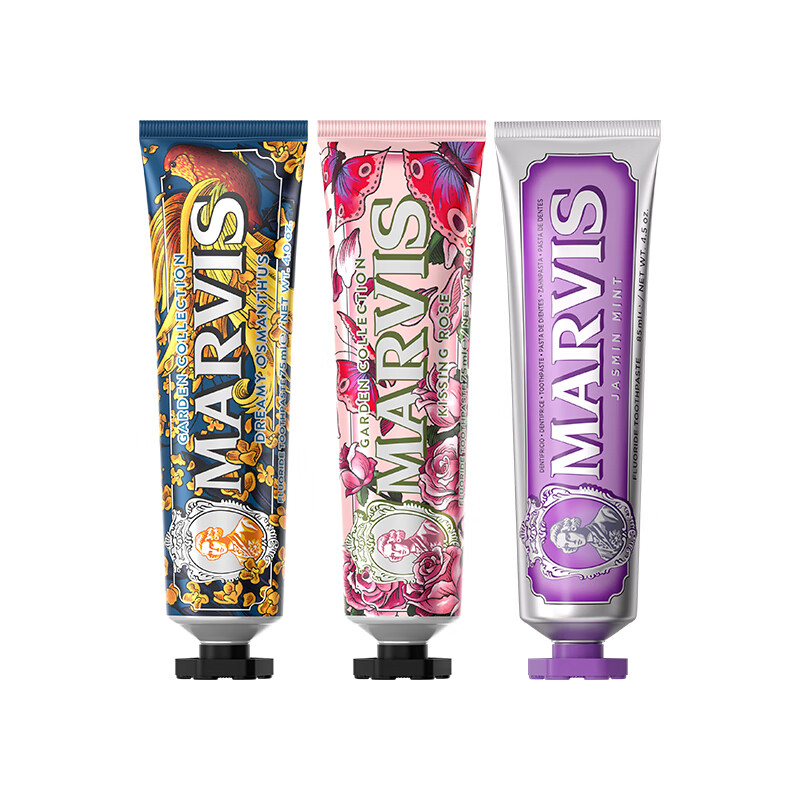 MARVIS floral mint toothpaste 3 pack 85ml*1+75ml*2 Gentle care containing fluoride and anti-moth MARVIS
