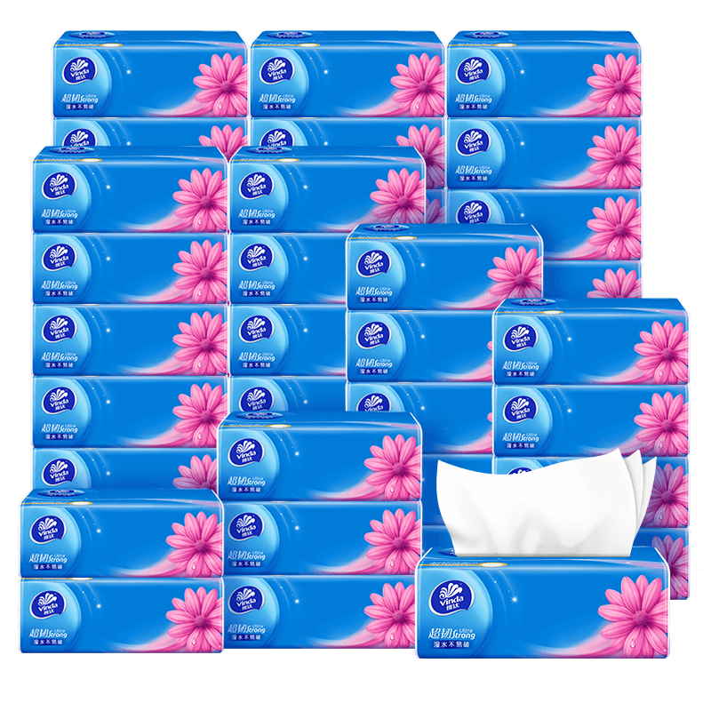 Vinda tissue paper recommended by Sun Yingsha, super tough 120 tissue paper, 48 packs, M size, not easy to break when wet, napkins, whole box