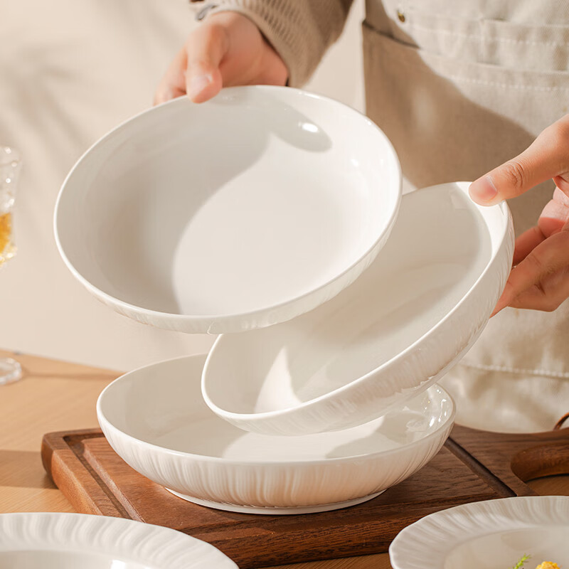 Lowe Youmi Rabbit Ceramic Plate Home Dish Plate High Temperature White Porcelain Dish Plate Deepened Plate Bowl Home 2025 New Plate Elegant Lace 7-inch Lace Plate 2 Pack No Specifications