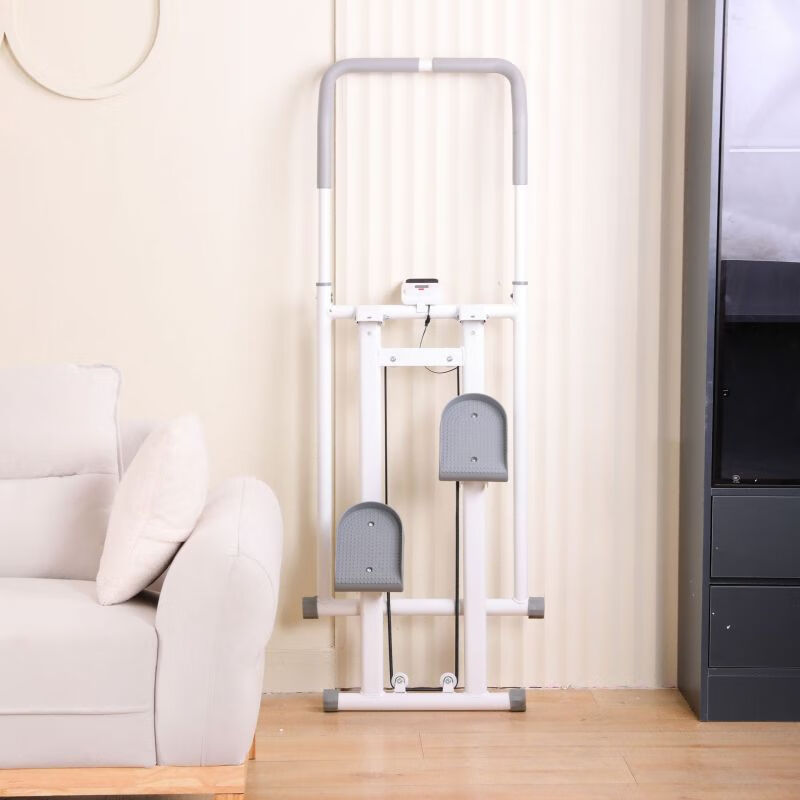 Household multifunctional stair climber indoor small stair climber fitness mountain climbing running foldable stepper non-slip white
