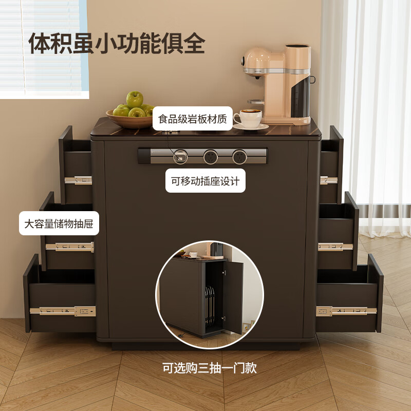 Baiyi Space Croissant Island Dining Table Single Cabinet Home Movable Independent Narrow Island Stone Slab Dining Side Island Cabinet Side Cabinet Croissant 11-0.8*0.4m Arc Style Island Table + 1.4 Meter Dining Table