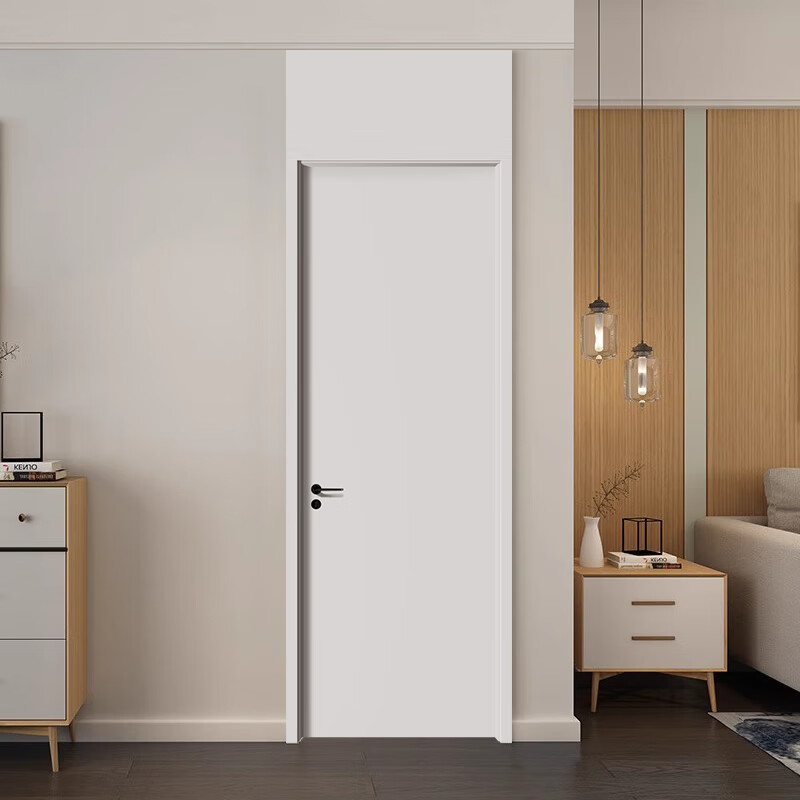 Qixuan home wooden door bedroom door interior door set door wooden composite low carbon paint-free simple door custom size interior door can have bright window/lintel/consult customer service