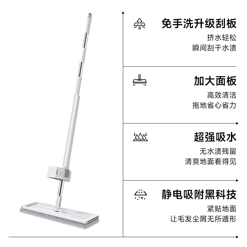 Mayflower flat mop 38cm2 cloth mop household one mop free hand wash 2025 mopping artifact mop