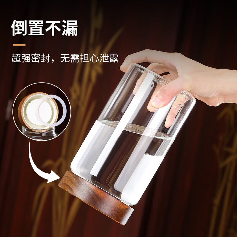 YITELAN inverted leak-proof spiral sealed jar high borosilicate glass storage jar with lid 2 liter tea jar snacks medicinal dry goods storage sealed bottle