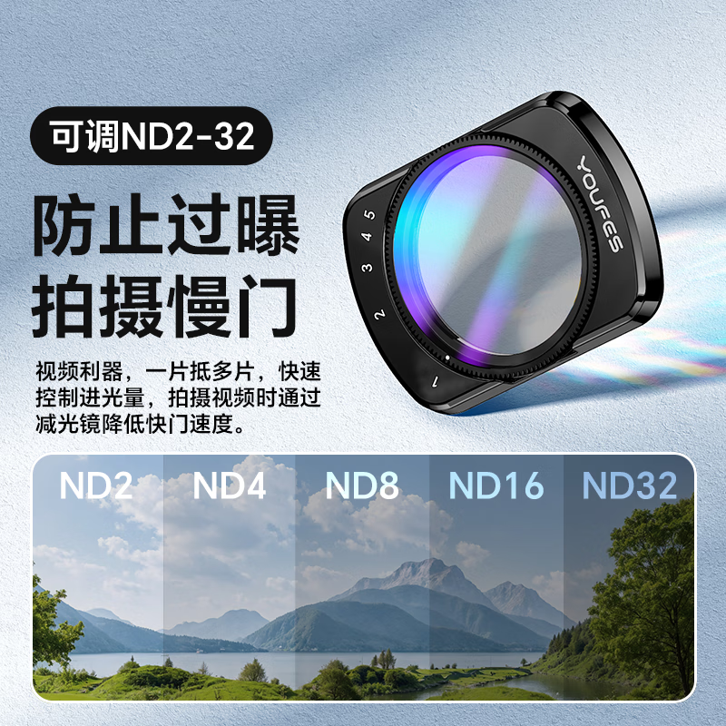 Yangface ultra-clear and ultra-thin filter set for DJI Pocket3, three-piece set, black soft 1/4 soft filter + UV protective lens + CPL polarizer