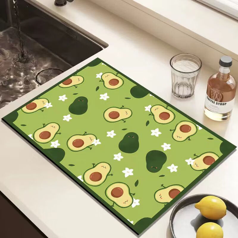 FANCYCHIC thickened kitchen drain mat, non-slip, heat-insulating, water-absorbent, dirt-resistant, one-flush and clean dishwashing sink, strawberry berry, customized size, contact customer service