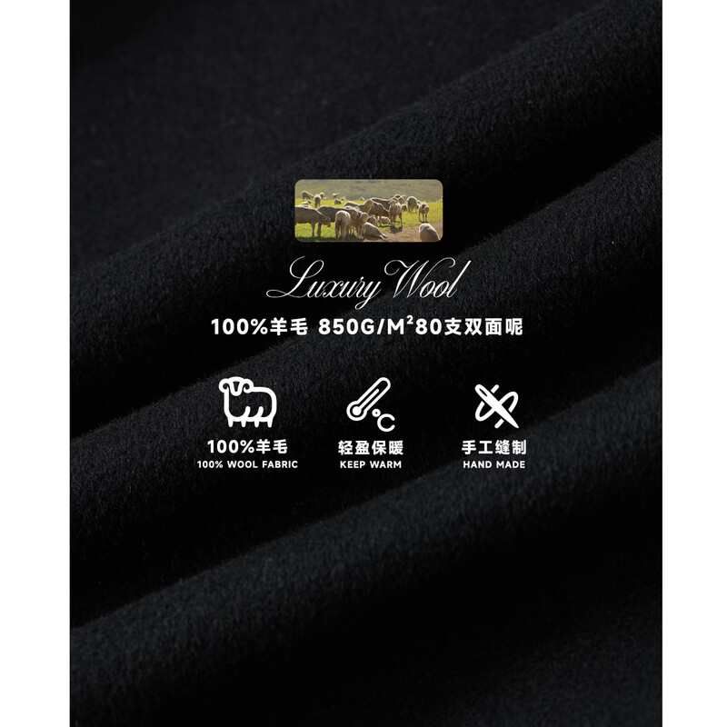 PSO Brand 100% Wool Stand Collar Harrington Short Jacket Men's American Design Loose New Year's Jacket Winter Jet Black Black L