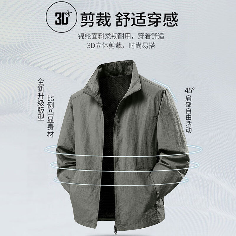 ROMON jacket men's autumn and winter light business casual workwear windproof plus velvet charging stand collar young and middle-aged jacket men's clothing
