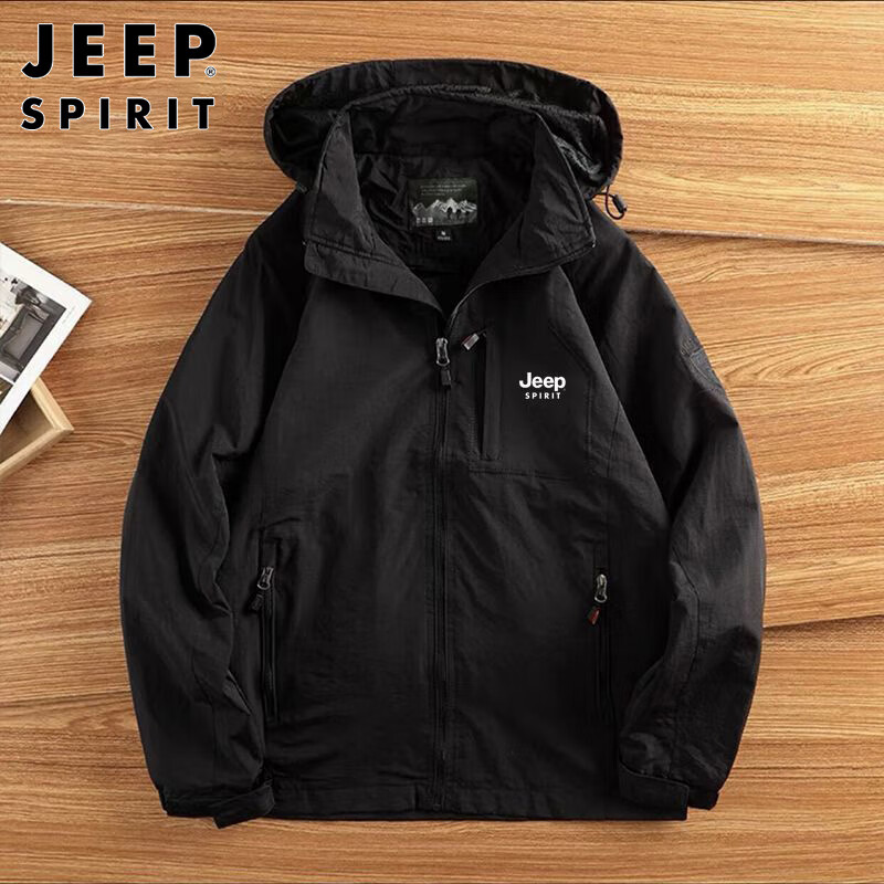 JEEP SPIRIT Jeep jacket men's work jacket men's autumn and winter casual sports high-end assault hooded style clothes