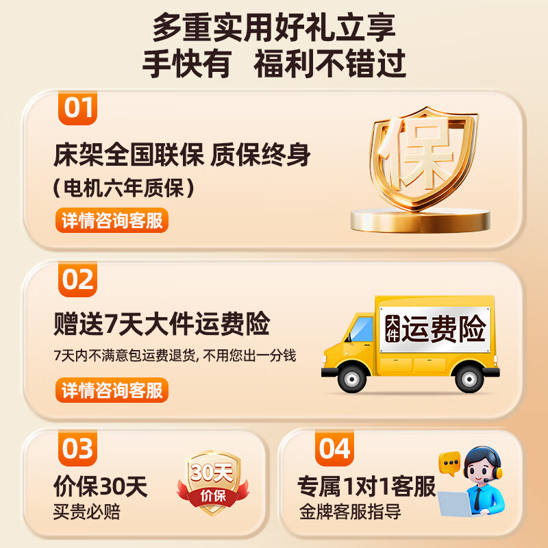 Changshouquan Nursing Bed Electric Nursing Mattress Electric Back Lifter Elderly Get-Up Assistant Home Patient Lift QC01