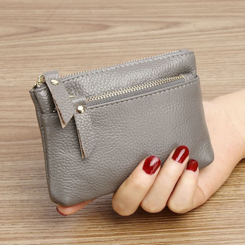 Ye Yuzhen Soft Leather Coin Purse Women's Mini Soft Leather Mother's Zipper Key Thin Small Wallet Coin Small Coin Bag Lotus Purple Standard Edition Affordable