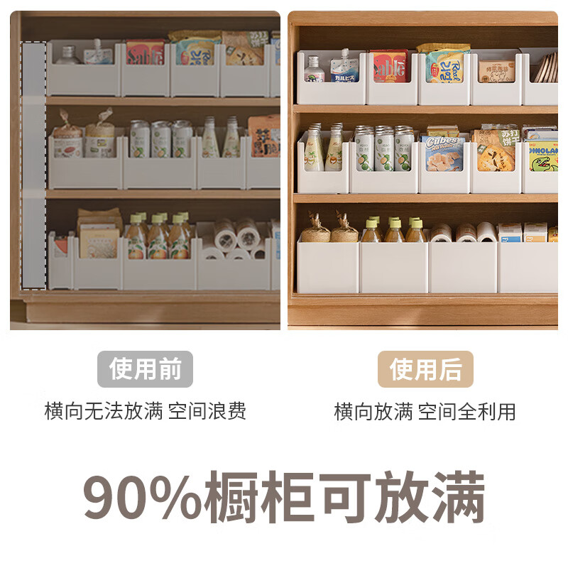 Lazy Corner Cabinet Storage Box Kitchen Organizer Box Utility Basket Desktop Right Angle Storage Box Storage Box Deepened Cabinet-Medium Size