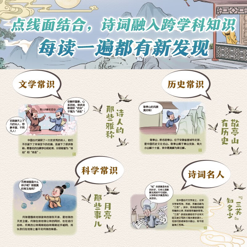 Poetry connects the history of China (a total of 6 volumes). It comes with a 1-meter-long historical chronology of poems, which uses poems to connect a general history of China in the order of dynasties.