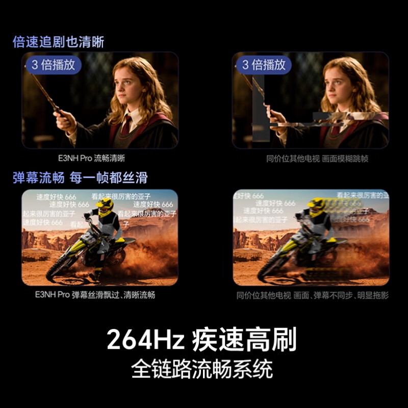 Hisense TV 75E3NH Pro 75-inch 264Hz high refresh rate, high color gamut, 2.2 bass, smart Wi-Fi6, large memory, 20% national subsidy for flat-panel TV