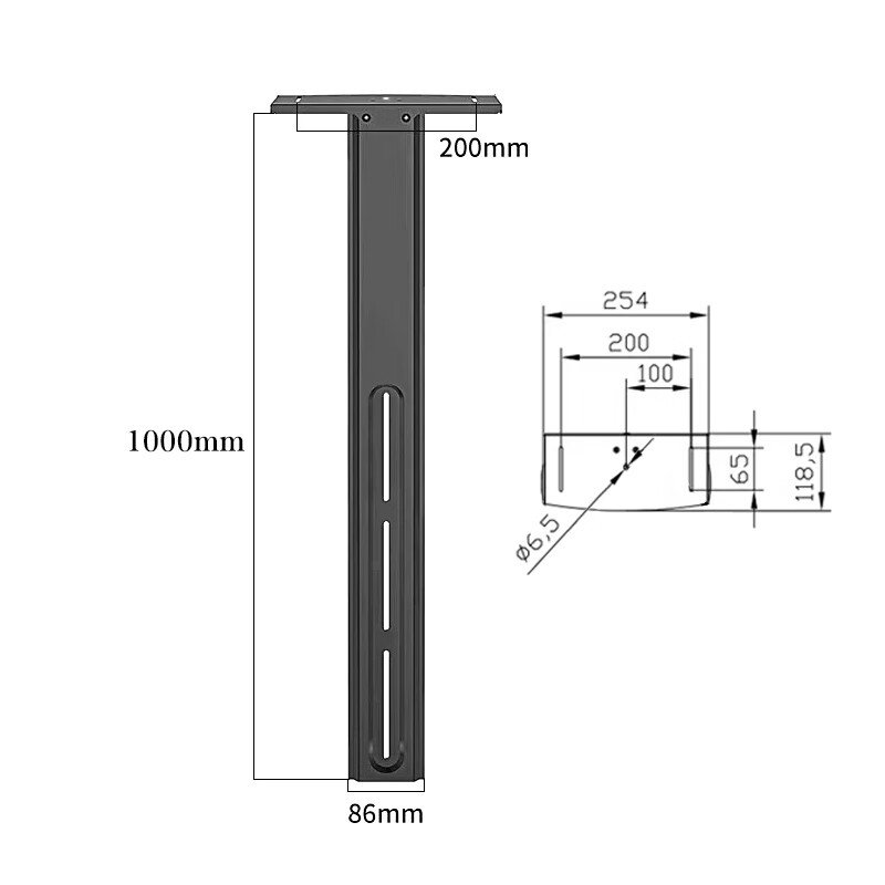 CASVET Cansheng TV stand CS-02 camera pole bracket is suitable for Huawei, Cisco, Polycom, Yealink and other camera brands, heavy black