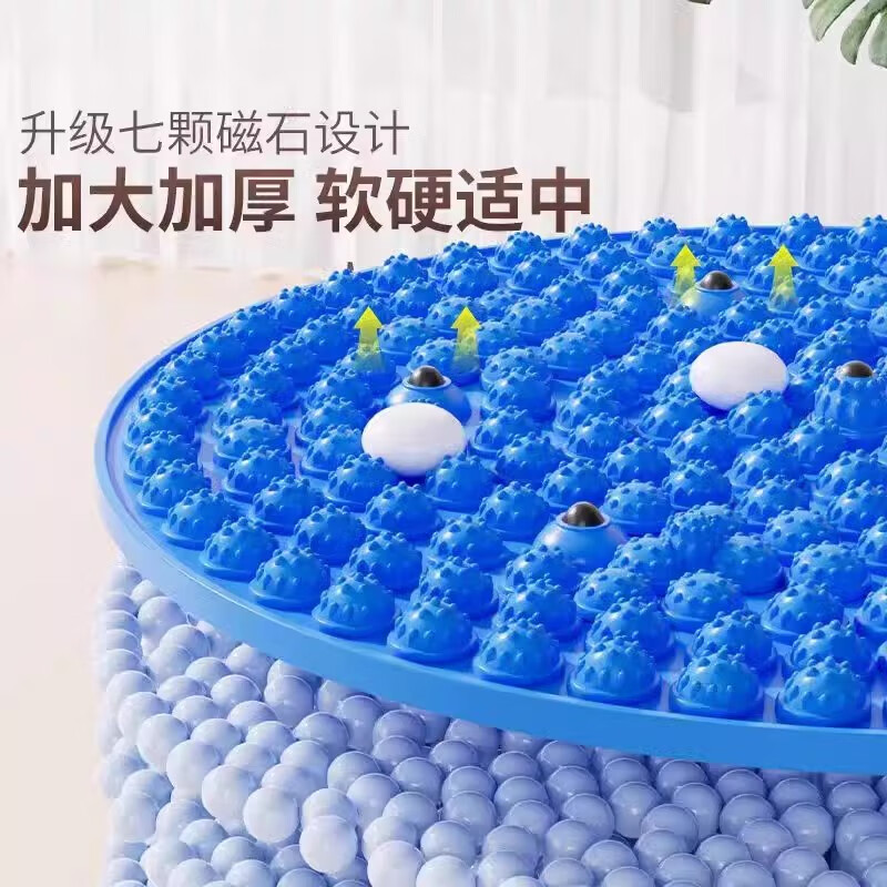 BIBK German acupressure board super jogging special foot massage foot pad to dredge meridians in situ toe pressure board indoor blue diameter 58cm upgraded 5 magnets/deep massage thickened and hardened