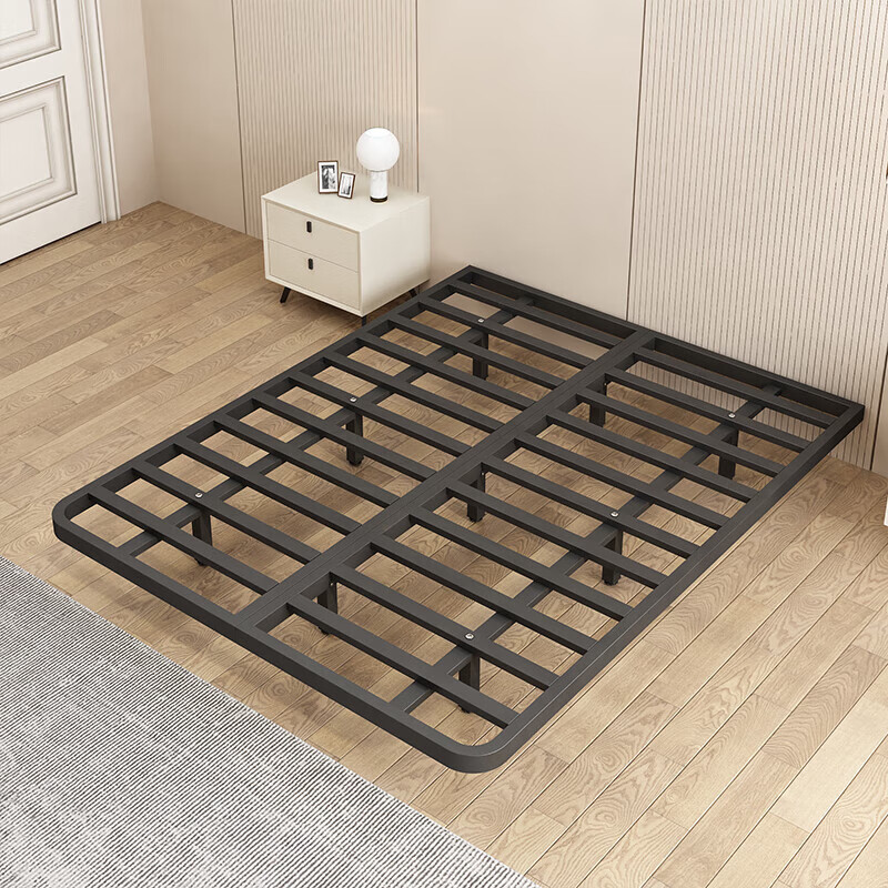 Mengyier suspended bed simple Italian minimalist tatami row frame double master bedroom iron bed suspended bed frame upgraded rounded corners suspended black bed (bold and thickened 1000mm*2000mm