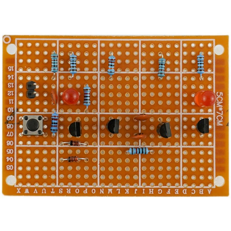 Mo Peng circuit board welding practice set hole board production DIY electronic kit novice beginner student board TZ-WNB-9 hole board 6-piece kit (fiberglass board)
