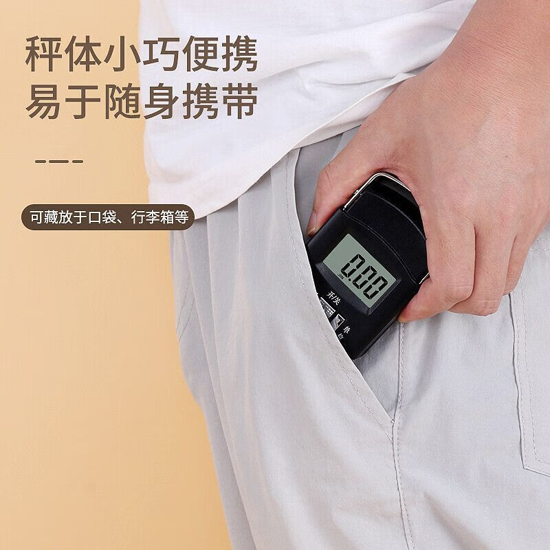 High-precision portable electronic scale small portable household mini fish scale hand luggage express spring hook small scale exclusive dual-core sensor 2nd generation weighing 102J-